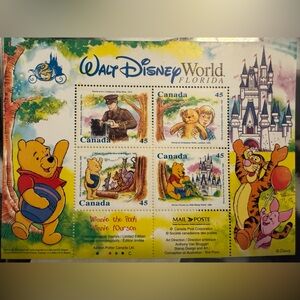 Walt Disney World's 25th  Winnie The Pooh CANADA Postage Stamps~Ltd. Edition